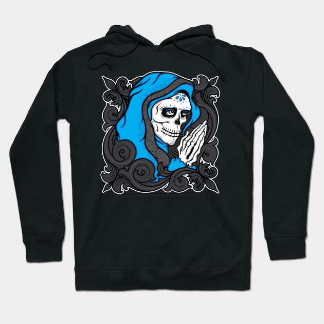 La Virgen Catrina (Blue Version) Hoodie by TerrorTalkShop